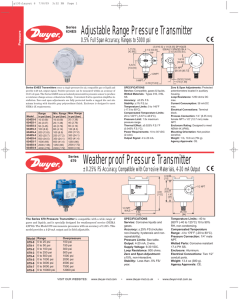 Weatherproof Pressure Transmitter