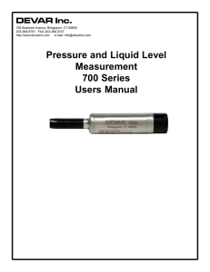 Pressure and Liquid Level Measurement 700 Series Users Manual