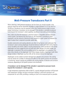 Melt-Pressure Transducers Part II