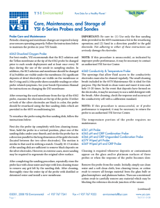 Care, Maintenance and Storage of YSI 6 Series Probes