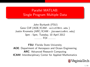 Parallel MATLAB: Single Program Multiple Data