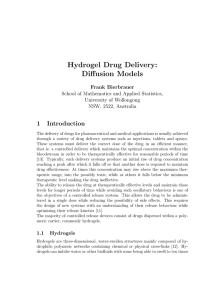 Hydrogel Drug Delivery: Diffusion Models - e