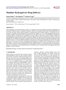 Modular Hydrogels for Drug Delivery