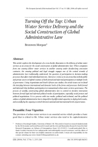 Turning Off the Tap: Urban Water Service Delivery and the Social