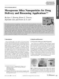 Mesoporous Silica Nanoparticles for Drug Delivery and Biosensing