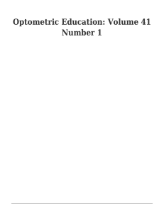 Optometric Education: Volume 41 Number 1