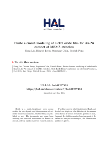 Finite element modeling of nickel oxide film for Au-Ni contact of