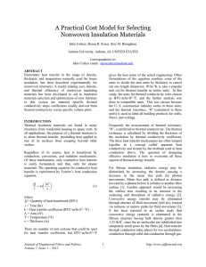 A Practical Cost Model for Selecting Nonwoven Insulation Materials