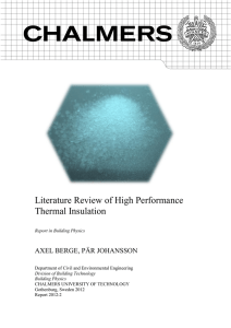 Literature Review of High Performance Thermal Insulation