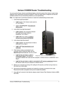 Verizon 9100EM Router Troubleshooting