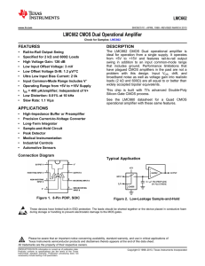 LMC662 CMOS Dual Operational Amplifier (Rev. C)