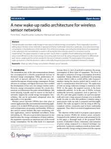 A new wake-up radio architecture for wireless sensor networks