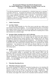 Recommended Minimum Specification Requirements for Vehicle