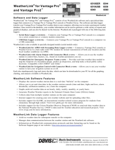 WeatherLink® for Vantage Pro® and Vantage
