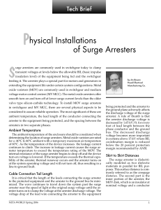 Physical Installations of Surge Arresters