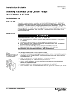 Installing Dimming Automatic Load Control Relays