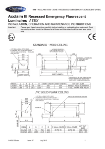 Acclaim III Recessed Emergency Fluorescent Luminaires ATEX