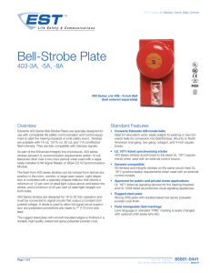 Data Sheet 85001-0441 -- Bell-Strobe Plate