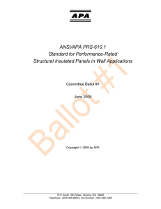 ANSI/APA PRS-610.1 Standard for Performance