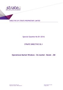 Operational Market Windows - On-market - Bonds