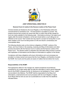 JOINT OPERATIONAL DIRECTIVE #1 Nunavut Court of Justice