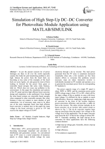 Simulation of High Step-Up DC–DC Converter for Photovoltaic