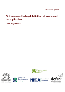 Guidance on the legal definition of waste and its application
