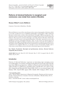 Patterns of electoral behavior in marginal rural communes