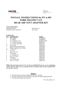 INSTALL INSTRUCTIONS for PT-A-503 FORD TRANSIT VAN REAR