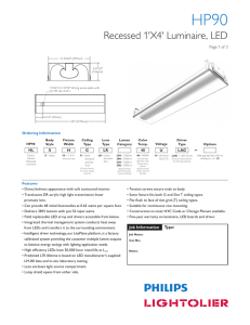 Recessed 1`X4` Luminaire, LED