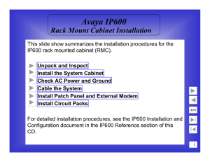 Avaya IP600 Rack Mount Cabinet Installation