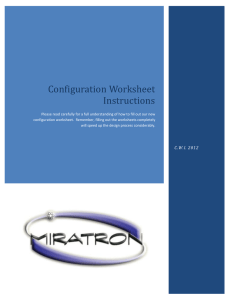 Configuration Worksheet Instructions