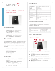 Door Station - Exterior Setup Guide