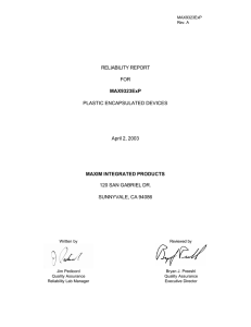 RELIABILITY REPORT FOR MAX9323ExP PLASTIC