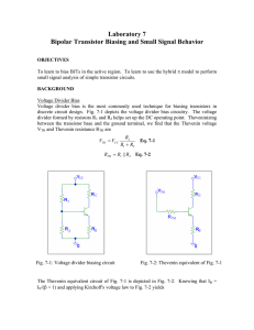 Laboratory 7 Bipolar Transistor Biasing and Small Signal Behavior