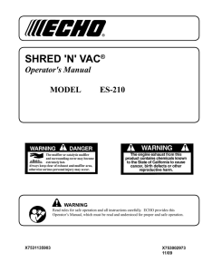 SHRED `N` VAC® Operator`s Manual MODEL Es-210