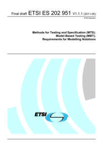 ES 202 951 - V1.1.1 - Methods for Testing and Specification (MTS