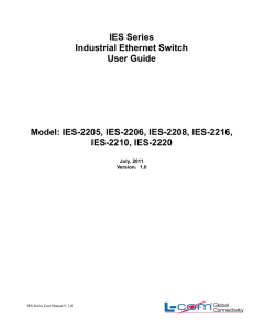 IES Series Industrial Ethernet Switch User Guide Model: IES