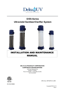 E/ES-Series Ultraviolet Sanitizer/Clarifier System