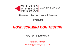 Nondiscrimination Testing: Traps for the Unwary