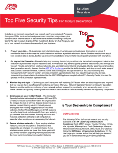 Top Five Security Tips