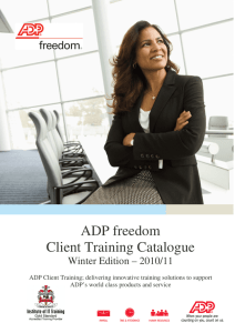 ADP freedom Client Training Catalogue