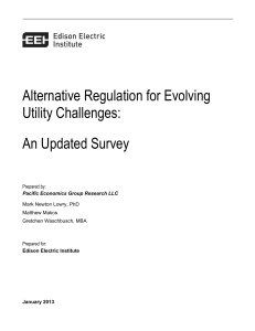 Alternative Regulation for Evolving Utility Challenges: An Updated