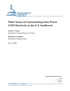 Water Issues of Concentrating Solar Power (CSP) Electricity in the