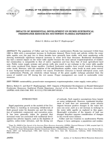 impacts of residential development on humid subtropical freshwater