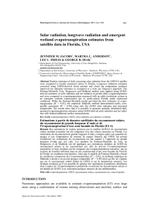 Solar radiation, longwave radiation and emergent wetland