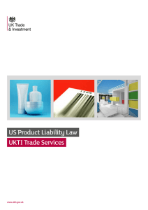 US Product Liability Law UKTI Trade Services