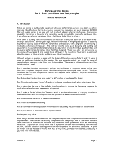 Band pass filter design Part 1. Band pass filters from first principles
