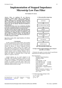 Implementation of Stepped Impedance Microstrip Low Pass