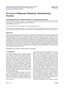 Overview of Malaysian Modularity Manufacturing Practices